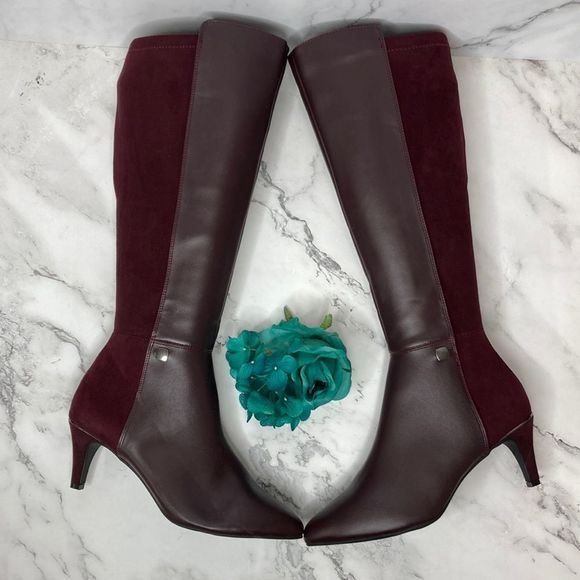 ALFANI Hakuu Dark Berry Step 'N Flex Dress Boots 7.5M - Picture 1 of 12